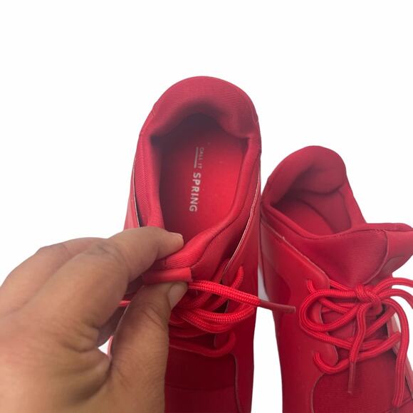 Call It Spring Raisende Fashion Sneakers Red 8 - Picture 6 of 10